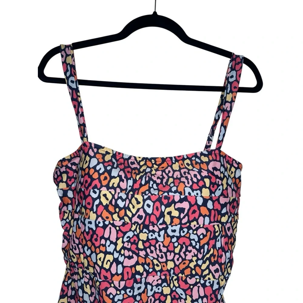 Summersalt Wide Strap Oasis One Piece Swimsuit Multicolored Leopard Swim Sz 12